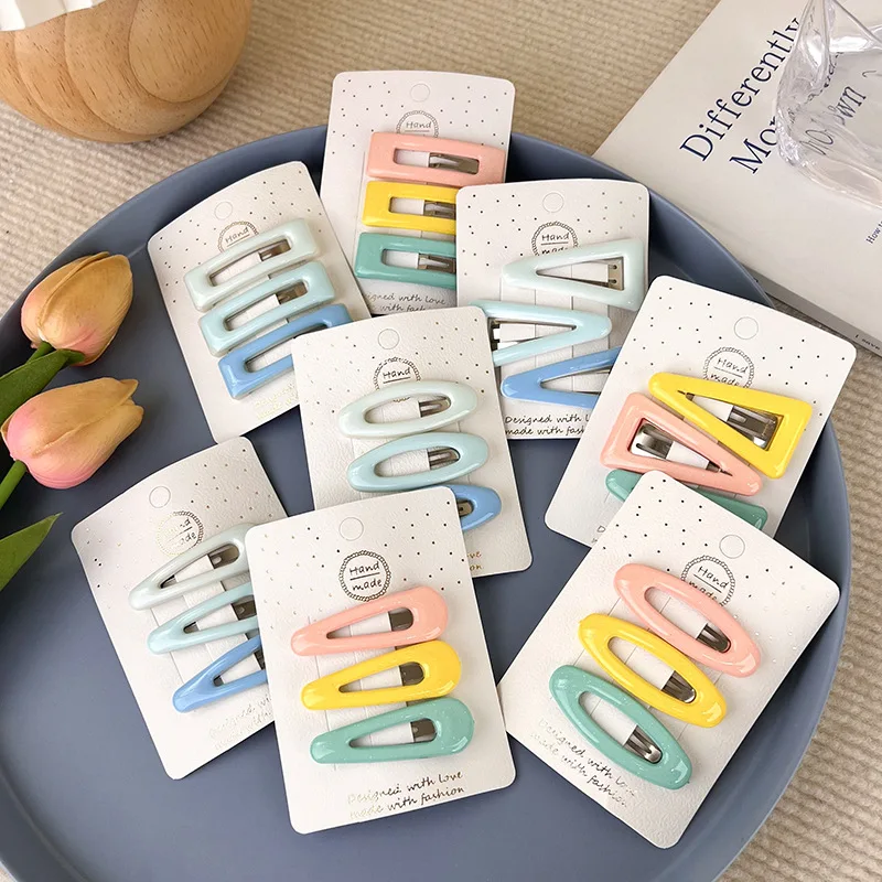 Cute Candy Color Waterdrop Shape Hair Clips for Girls BB Hairpin Barrettes Headwear Kids Baby Hair Accessories