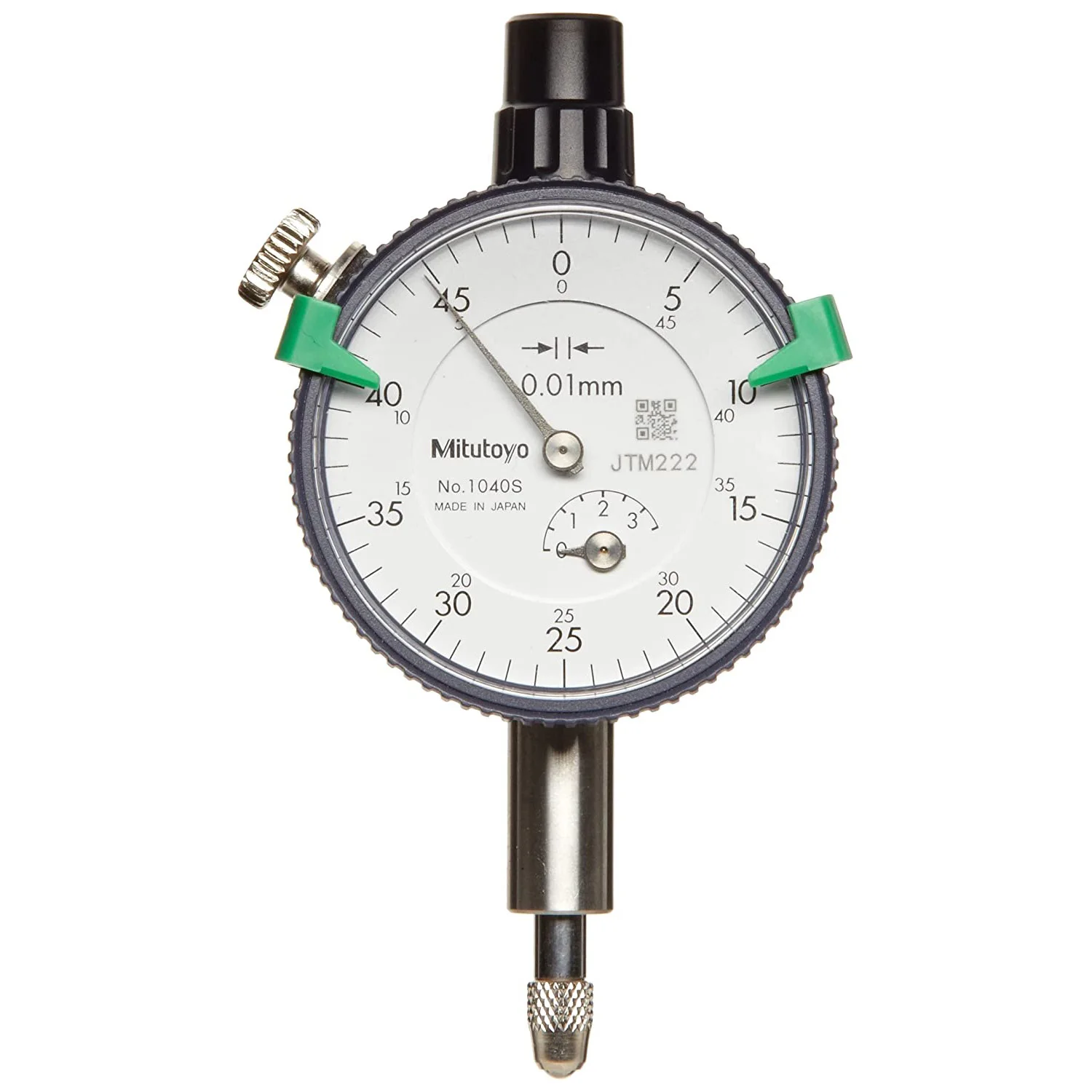 

Mitutoyo 2110S-10 Dial Indicator, M2.5X0.45 Thread, 8mm Stem Dia., Lug Back, White Dial,0-100 Reading,57mm Dial Dia,0-1mm Range.