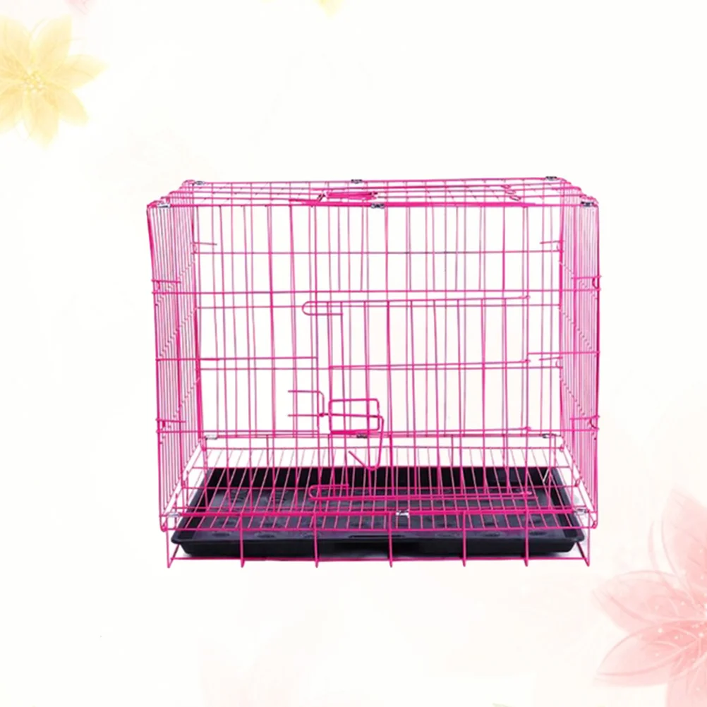 

Dog Cage Crate Pet Folding Dogs Crates Indoor Medium Puppy Steel Large Metal House Cages Size Foldable Door Collapsible Tray
