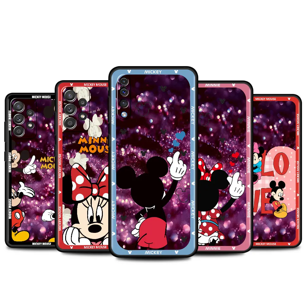 

Mickey Mouse Minnie Case For Samsung Galaxy A50 A73 A53 A33 A13 5G A04 A03 A01 A70 A20 Black Phone Cover Soft Capa