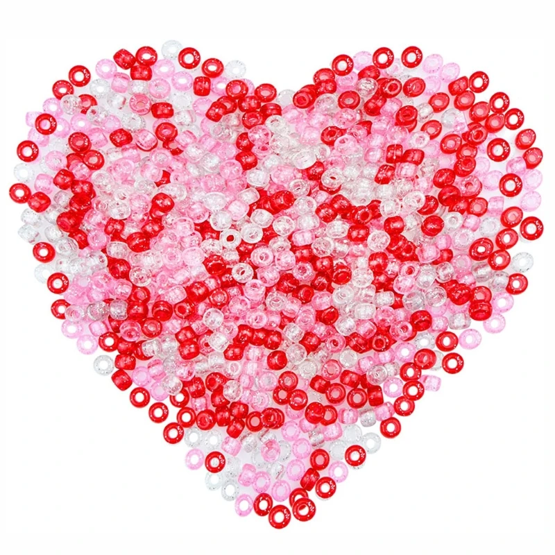 

1000pcs Handmade Lampwork Plastic Glitter Beads Large Hole Charms Crafting 4mm