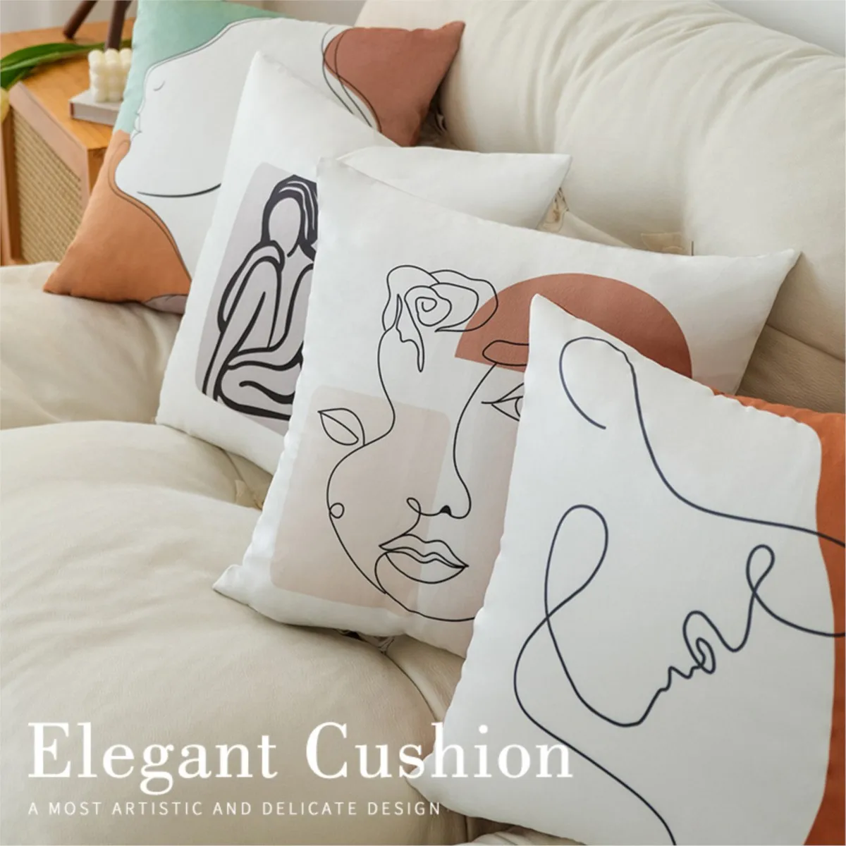 

Abstract Geometric Velvet Pillowcase Tik Nordic Office Body Cushion Cover Backrest Sofa Sleeping Pillows Case Double Side 60x60