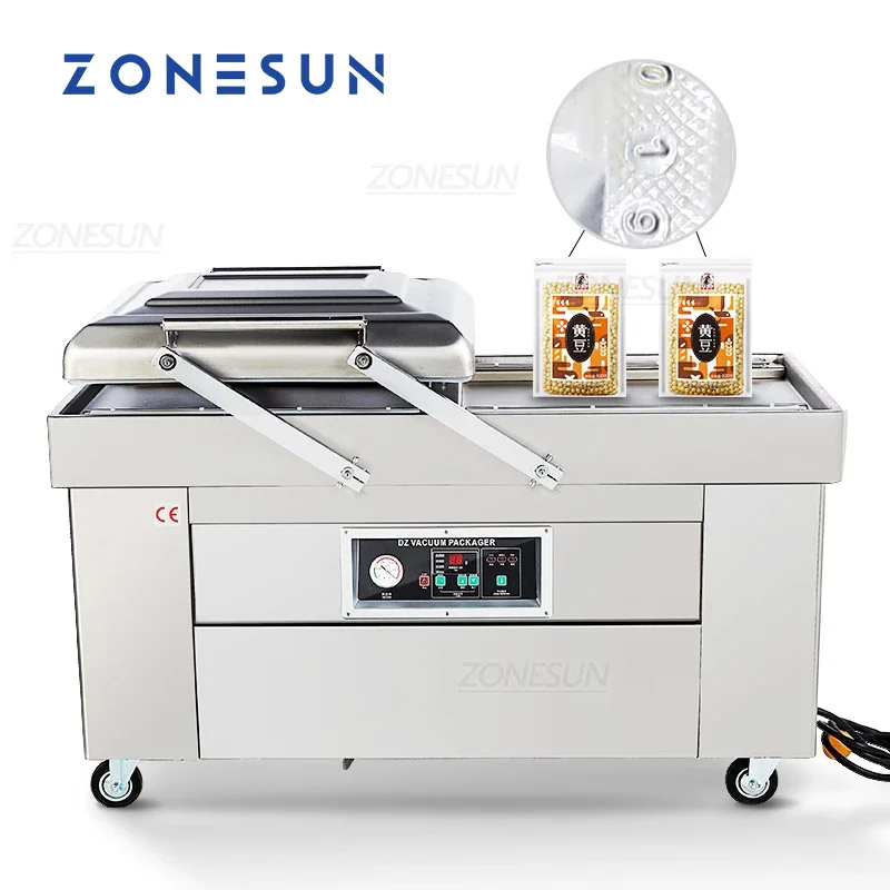 

ZONESUN Automatic Double Chamber Vacuum Packaging Machine Vacuum Printing Sealing Machine Vacuum Packer Food Bags Sealer