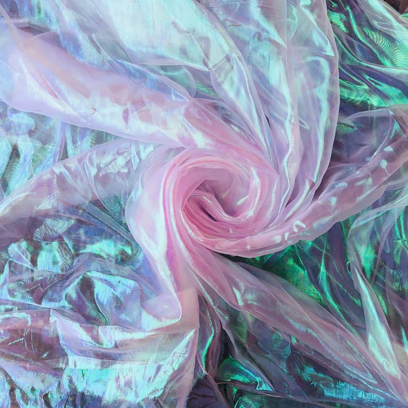 100x150 м сценическая одежда лазерная Тюлевая ткань цветная флуоресцентная пряжа