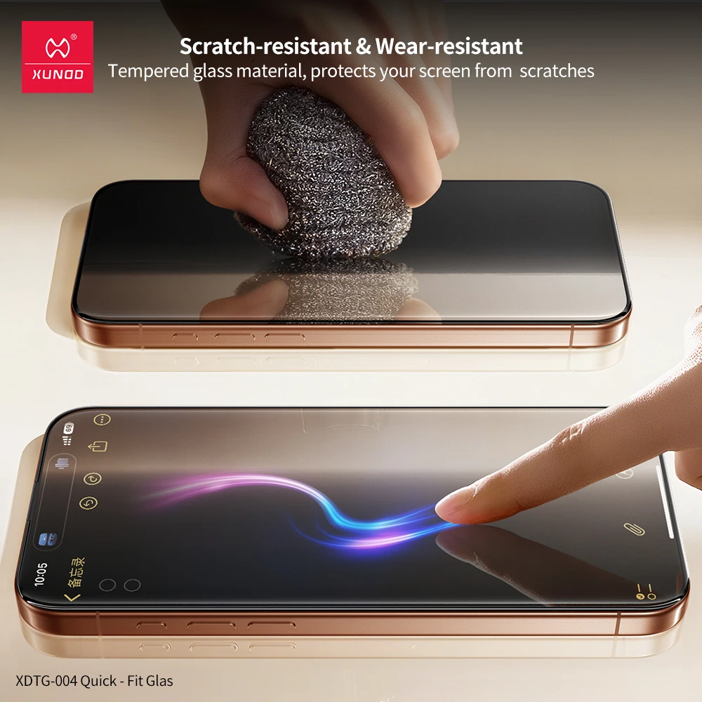 Фото Защитная пленка из закаленного стекла Xundd для iPhone 17 Pro Max для iPhone 17 Air 17 Pro, полное покрытие с защитой от царапин, быстрая установка №5