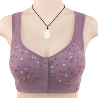 push up full bra plus size women cotton underwear front closure bra wireless bras bralette breathable soft sport seamless