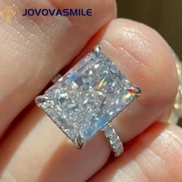 jovovasmile gra certified moissanite eternity ring 7 5carat radiant shape 18k white gold wedding engagement band anillos mujer