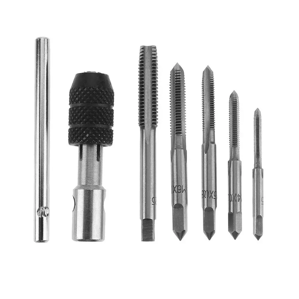 

6pcs T-type Machine Hand Screw Thread Taps Reamer M3/M4/M5/M6/M8 Tap Tool