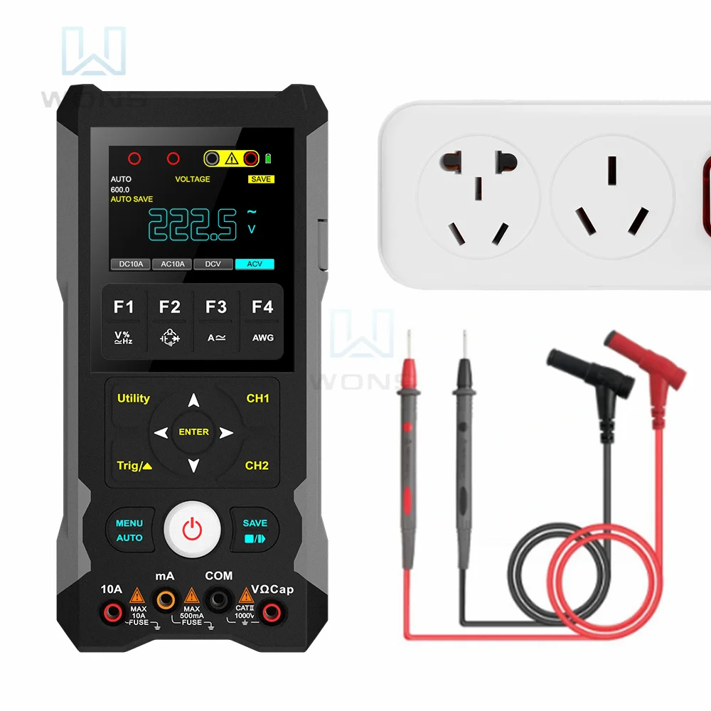 

ET202D Digital Oscilloscope Dual-channel 250MS / S Sampling Rate Portable 3 In 1 Electronic Test Digital Oscilloscope