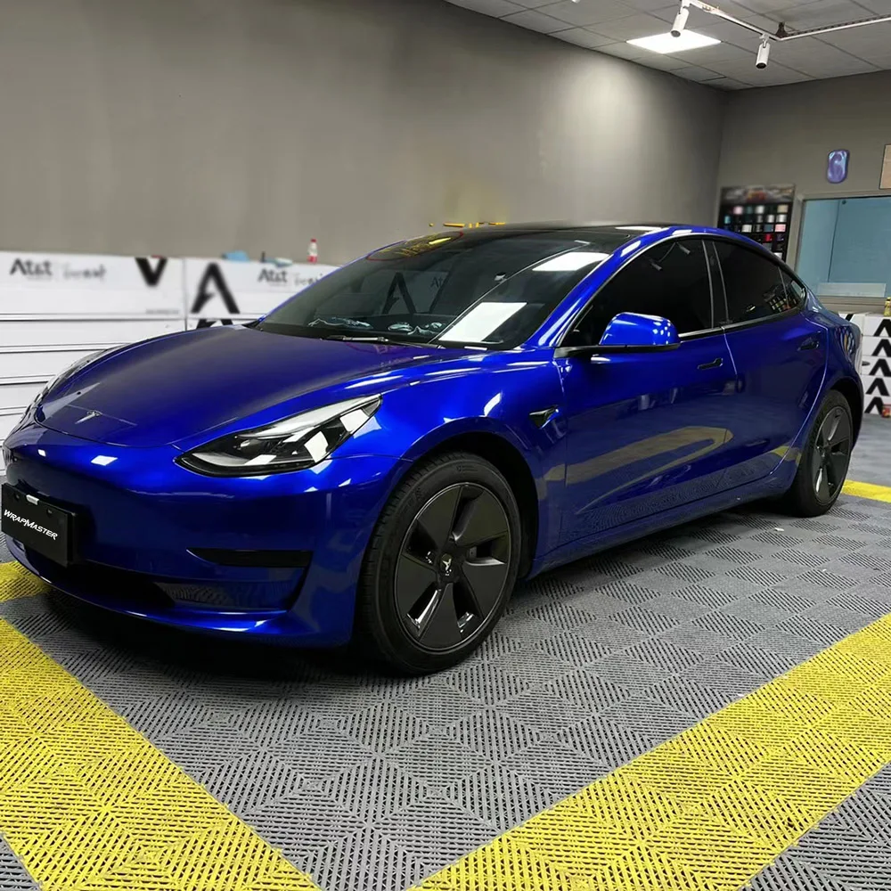 

Free Shipping 1.52x18m Carbon Fiber Car Bonnet Protector Liquid Blue