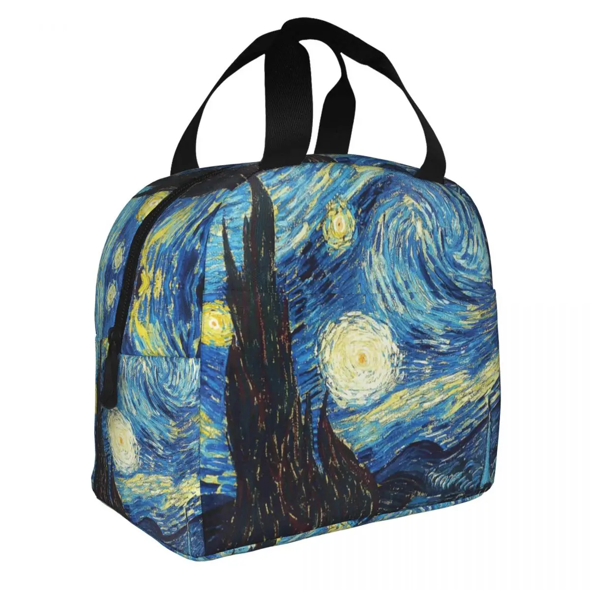 Van Gogh Lunch Bento Bags Portable Aluminum Foil thickened Thermal Cloth Lunch Bag for Women Men Boy