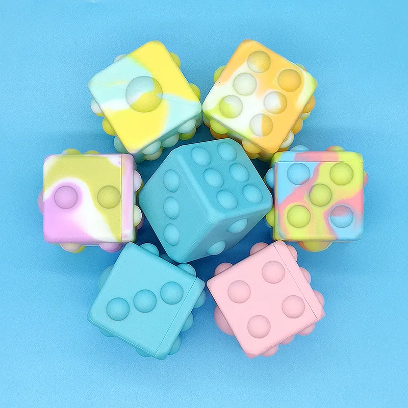 

Funny Square Cube Dice Pop Fidget Toys Kids Girls Cute Squishy Simple Dimple Sensory Stress Toys for Adults Antistress 2022 Gift