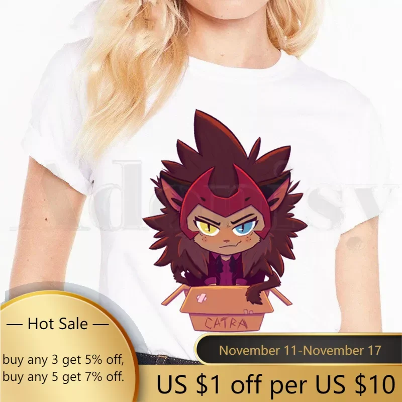 

Женские топы с коротким рукавом Adora Catra Love She Ra And Catra, винтажные рубашки в стиле Харадзюку, женская футболка