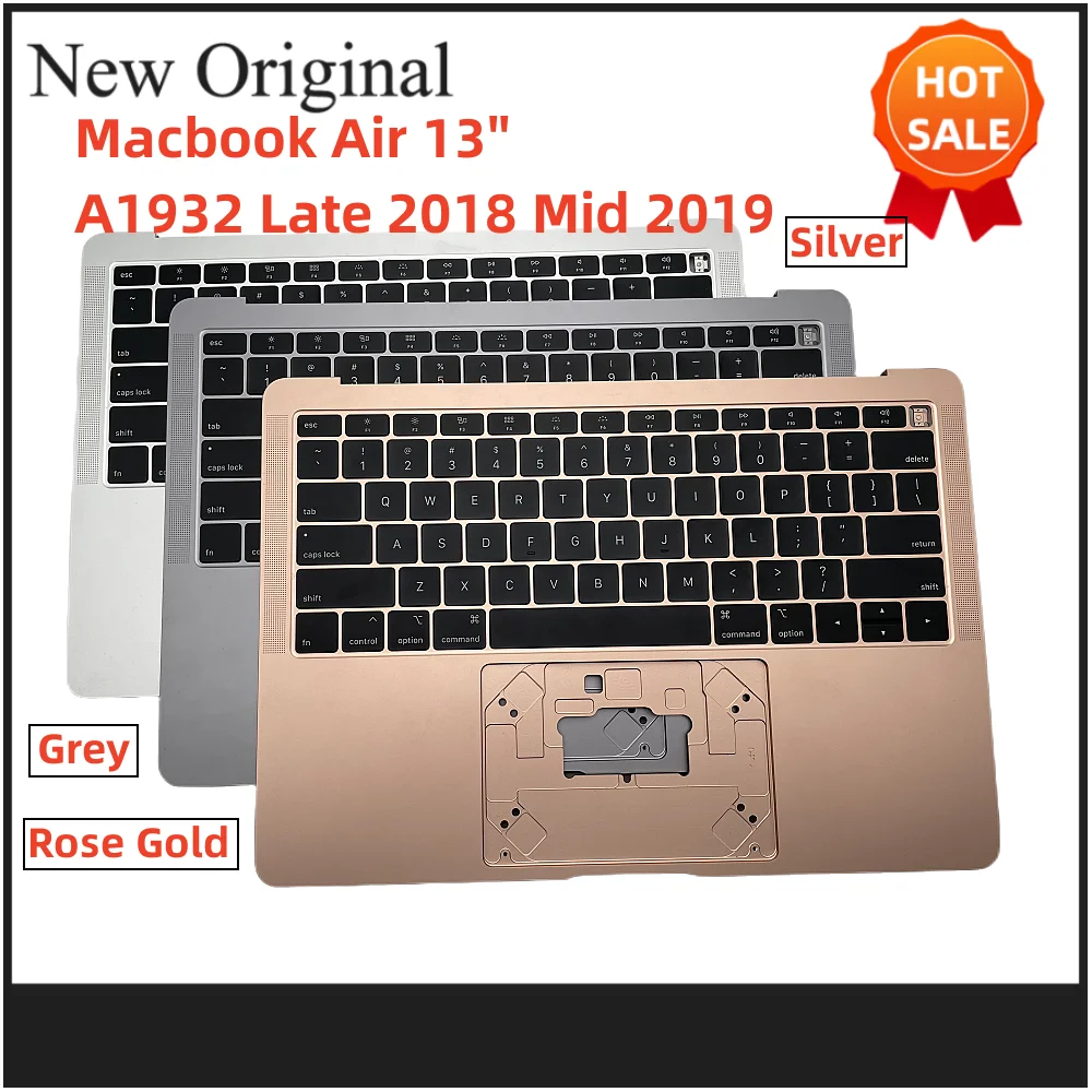 Новый чехол + английская клавиатура, Упор для рук, серый, серебристый, розовое золото, для MacBook Air 13 дюймов, A1932, EMC 3184, 2018, 2019, клавиатура topcase
