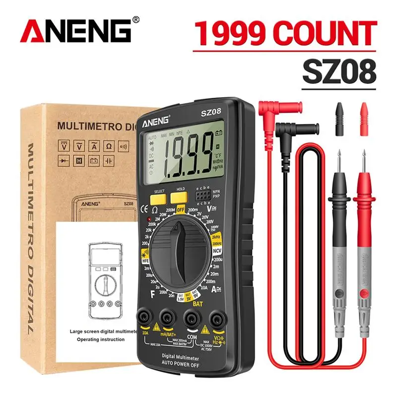 

Цифровой мультиметр ANENG SZ08, AC/DC, 220 В