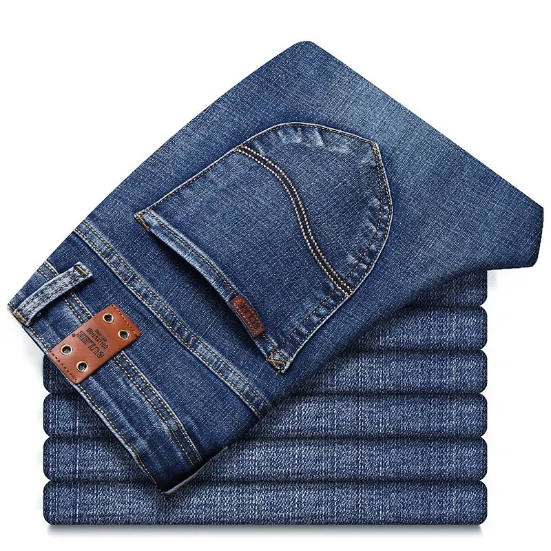 

2023 Sulee Autumn Straight Advanced Stretch Business Casual Trousers New Men Gray Blue Straight Jeans Male Brand Pants