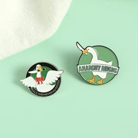 creative cartoon cute big white goose shape paint alloy brooch clothes accessories lapel pin