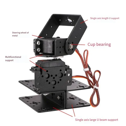 Роторный робот DIY 2 DOF, подставка под руку, платформа, 20 кг, цифровой сервопривод для Raspberry Pi MG996, программируемые игрушки для Arduino