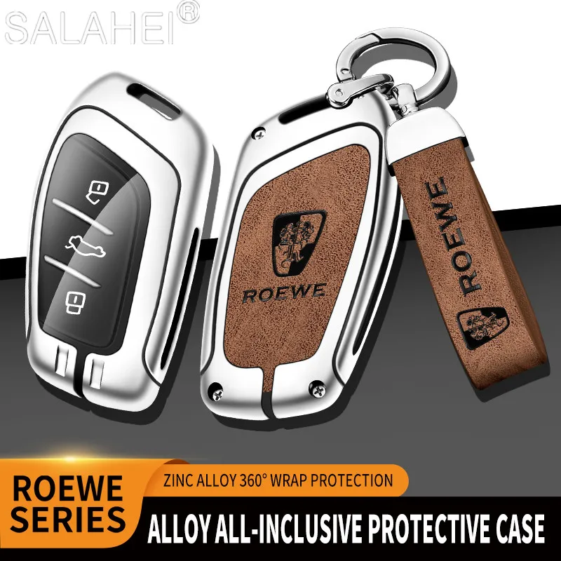 

Zinc Alloy Car Remote Key Case Full Cover Shell Fob For Roewe RX3 RX5 RX8 ERX5 I5 I6 350 360 750 2017 2019 Keychain Accessories