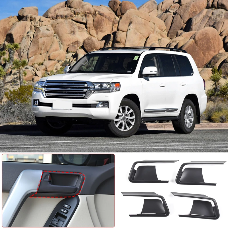 

For Toyota Land Cruiser Prado FJ150 150 14-18 ABS Matt Black Car Interior Door Bowl Cover Decorative Sticker Accessories