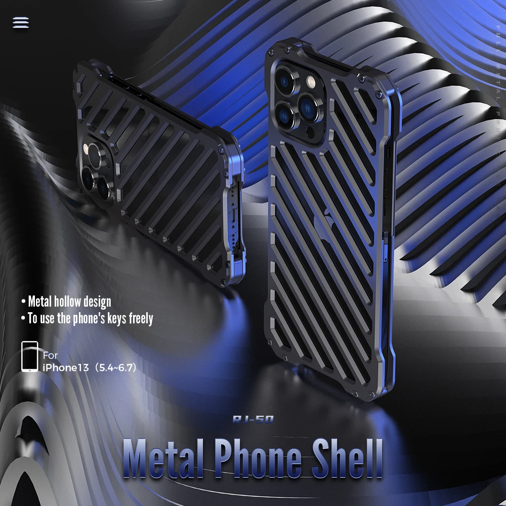 

Military-Grade Heavy Duty Metal Case for iPhone 14 13 12 Pro Max 14 Plus with Anti-Fall Design and Strong Shock Absorption Shell