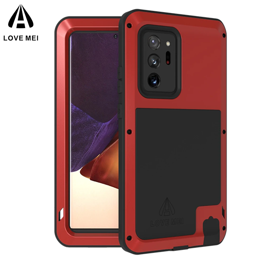 

Original LOVE MEI Case For Samsung Galaxy Note20 Ultra Metal Armor Cover Note10+ Pro Military Grade Shockproof Silicone Funda