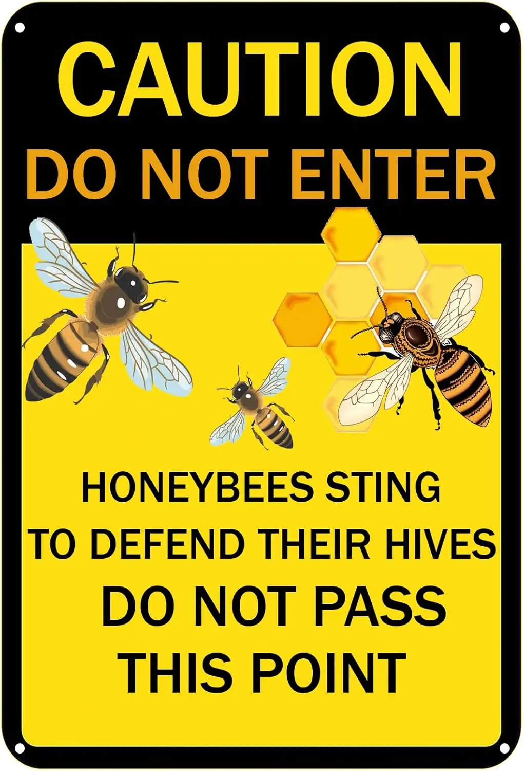 Cuton No Trespssng Honeybees Sgn Dnger Do Not Enter Mn Cve Decor Wrnng Metl Sgns Bee rm Tn или Home Grden Yrd
