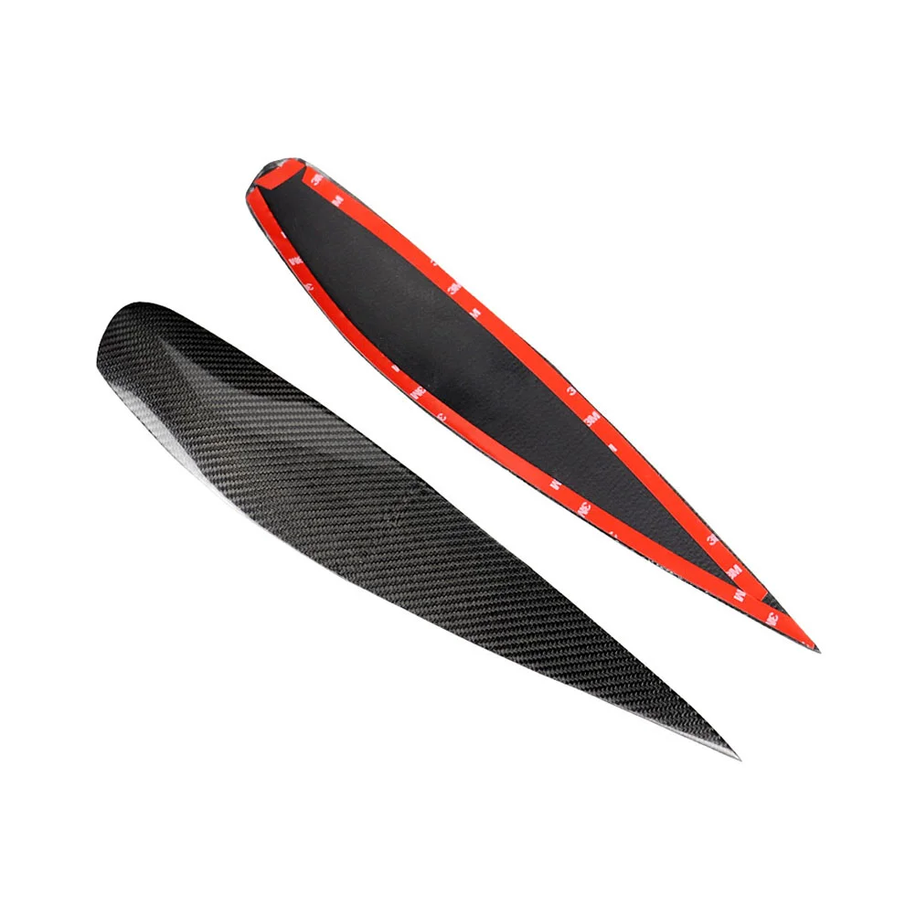 

2pcs Headlight Eyebrows Eyelid Sticker Car Carbon Fiber Trim Compatible with Mitsubishi Lancer
