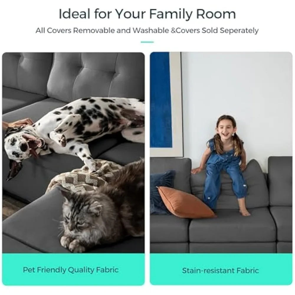 Набор тканевых диванов на 4 места модульный секционный диван Глубокие сиденья