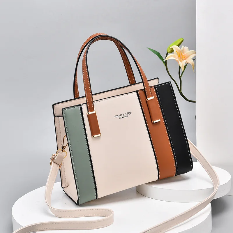 

Summer All-match Elegant Fashion Contrast Color Handbag Women 2022 Hot Selling New Simple Ladies One-shoulder Messenger Bag