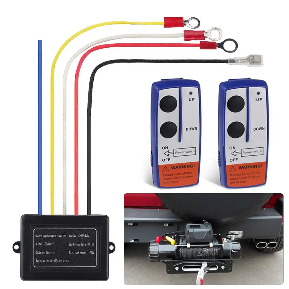 

Motorcycle Car Dual Switch 30m Power In/Out Winch Control 12V 250A Solenoid Relay Winch Remote Contactor