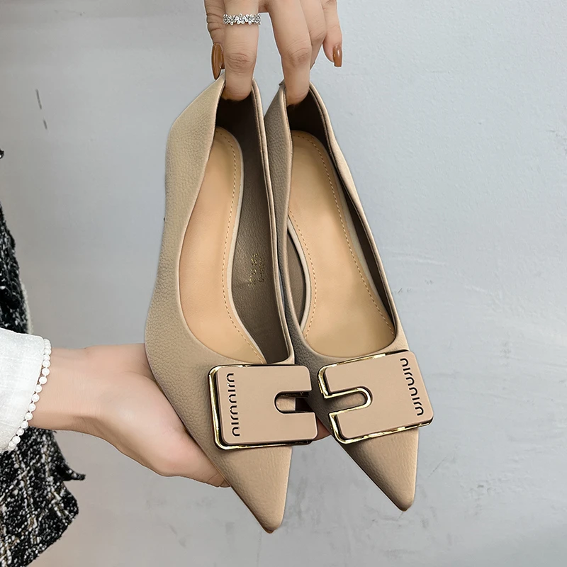 Women's Heels Women Trend 2022 Stilettos Pointed Toe Elegant Dress Shoes Party Luxury Office Casual Comfort Pumps Black Brown