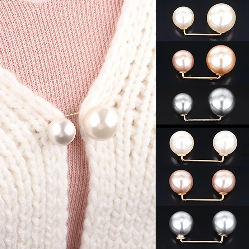 

New Pearl Brooches Safety Pin Brooch Dress Skirt Waist Tightener Sweater Cardigan Clip Women Retro Baroque Brooch Pins Jewelry
