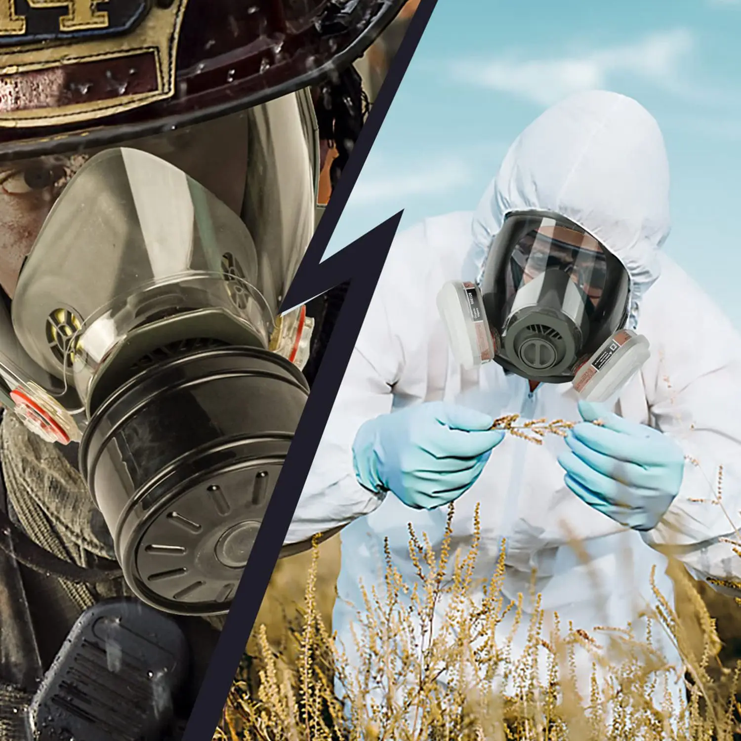 Полнолицевая противогаз для выживания ядерный и химический с фильтром из