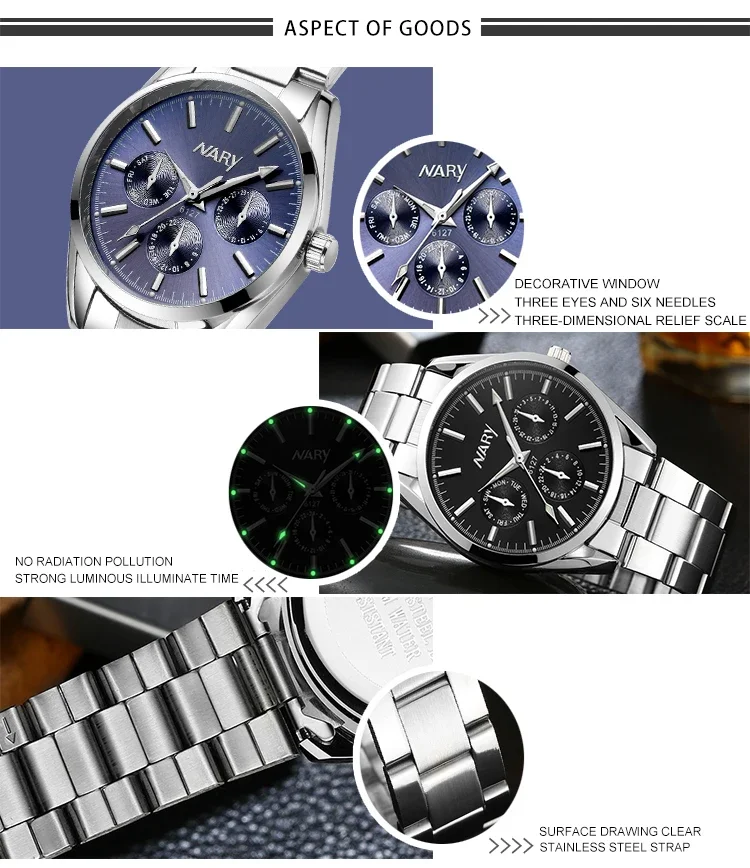 Luxury Watch Women Blue Watches Full Steel Band Quartz Wristwatches Female Casual Sports for Ladies Relogio Masculino