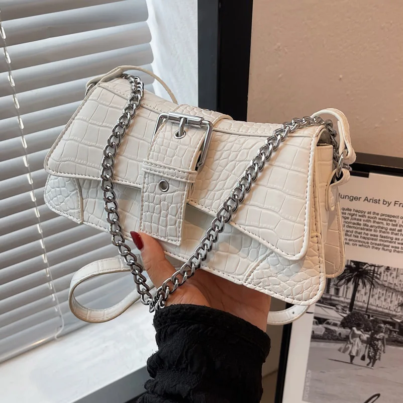 

2022 New Ladies Retro Stone Pattern Shoulder Bag Fashion Net Red Casual Messenger Bag High Quality Underarm Bag Small Square Bag