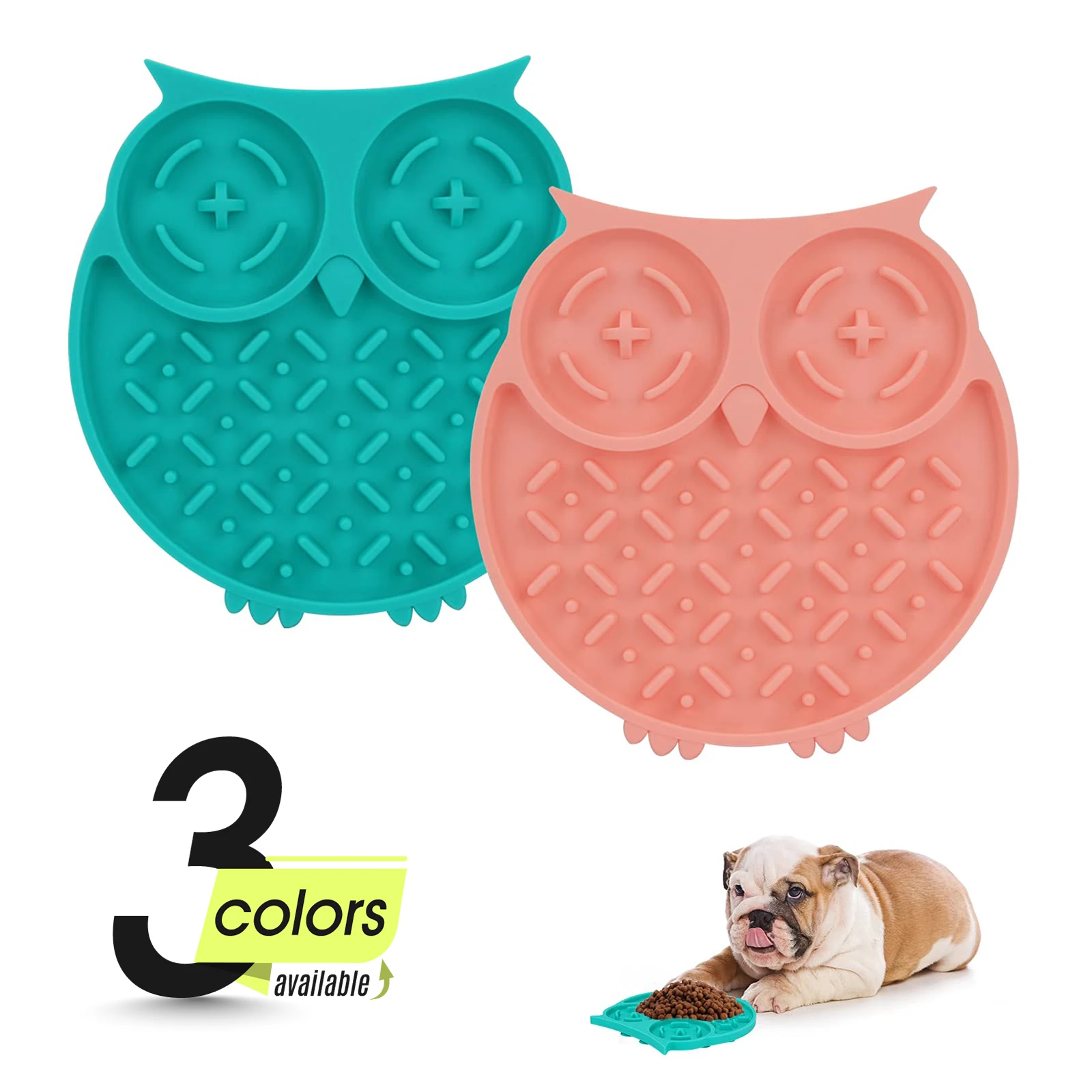

Owl Shape Silicone Bowl Dog Lick Mat Slow Feeding Food Bowl For Small Medium Dogs Puppy Cat Treat Feeder Pet Supplies PBW238