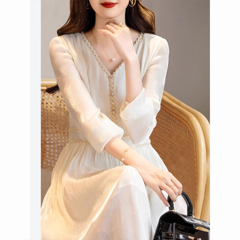 Женское однотонное платье с вышивкой универсальное Повседневное составного