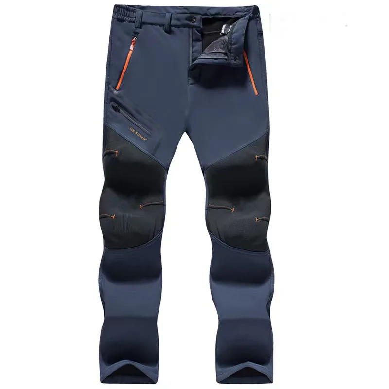 Autumn Winter Mem Pants Fleece Casual Cargo Pant Waterproof Skiing Hiking Quick-Drying Breathable Male Trousers Plus Size S-5Xl