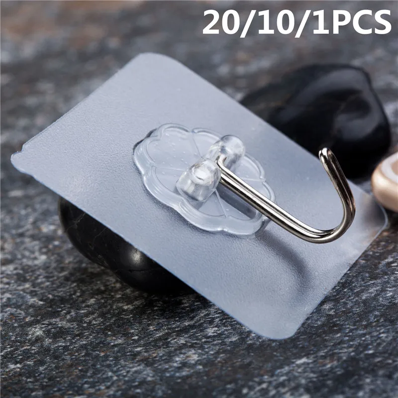 

Hooks Transparent Strong Self Adhesive Door Wall Hangers Hooks Suction Heavy Load Rack Cup Sucker for Kitchen Bathroom key hook