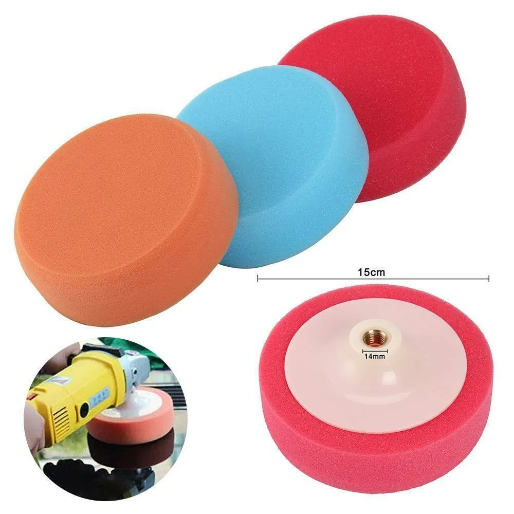 

150mm Polishing 3PCS Sponge Heads BOAT Buffing Car Foam Machine Pads Set