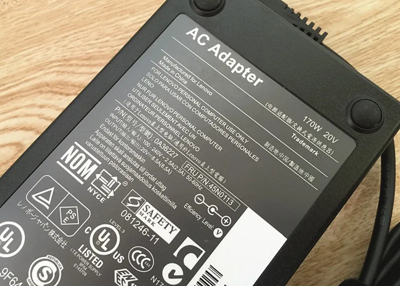 Блок питания 20 в 170 а 36200401 Вт 45N0111 для ноутбука Lenovo IdeaPad Y560 Y500 Y510P Y410P 45N0516 45N0113 OEM