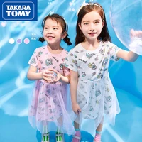 takara tomy summer hello kitty dress girls cute cartoon printing mesh dress moisture absorbent breathable short sleeve dress