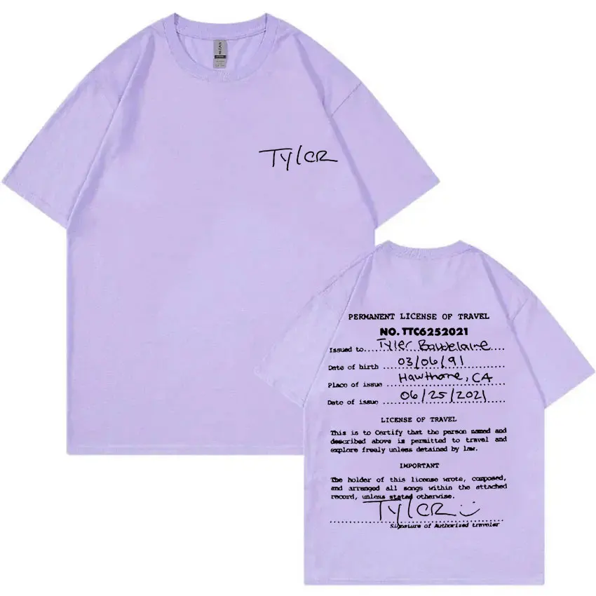 Tyler The Creator Chromakopia World Tour T Shirts Men Hip Hop Oversized Tshirt Unisex Pure Cotton T-shirt Male Cool Streetwear