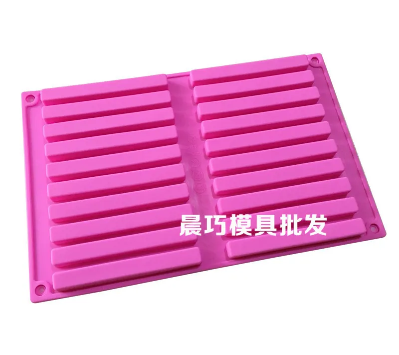 

Silicone Cake Mold Chocolate Ice Tray Biscuit 20 Long Square Strip Moulds 214