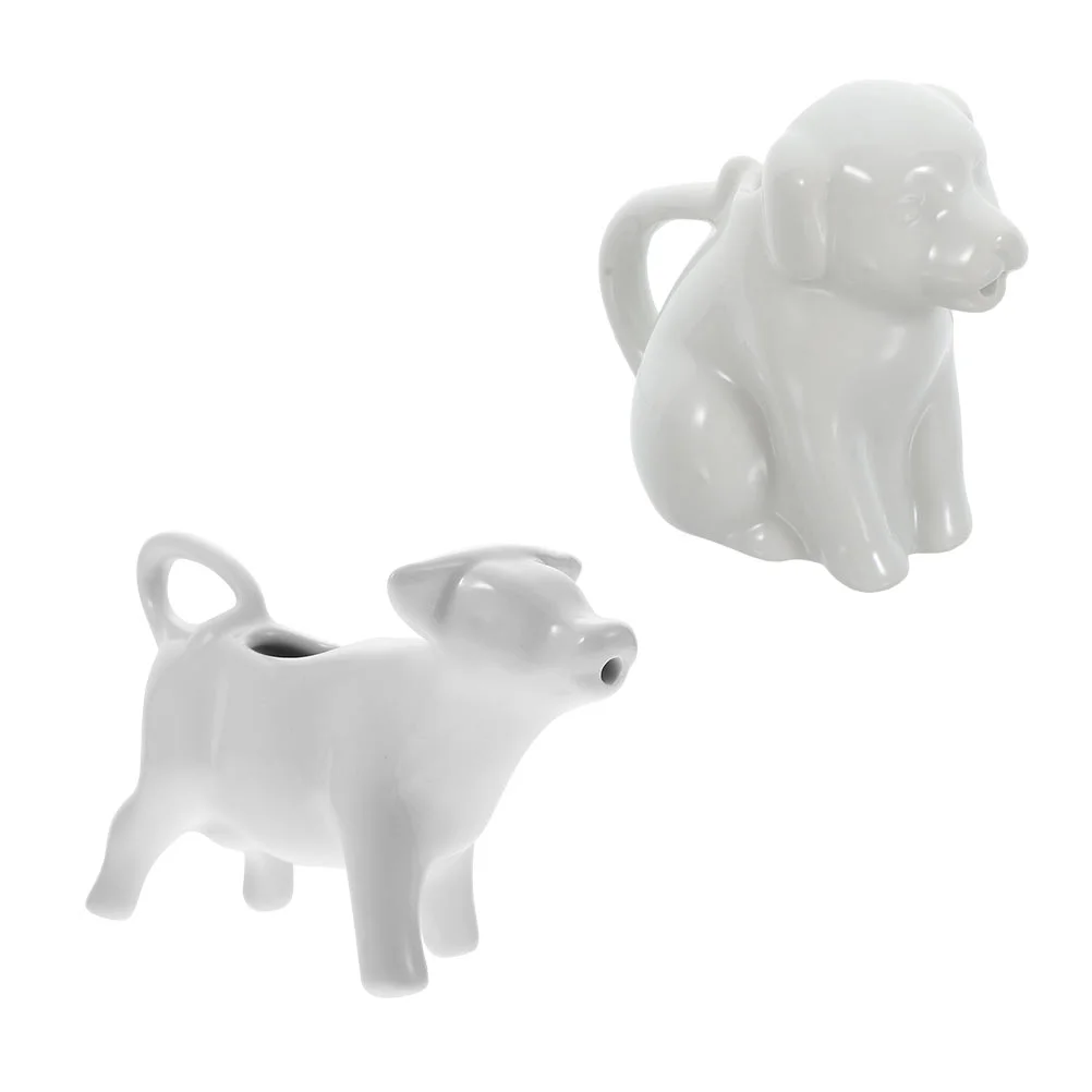 

2PCS Ceramic Creamer Ceramic Animal Shape Creamer Jug Pitcher Coffee Pitcher Syrup Pitcher for Hotels Cafés
