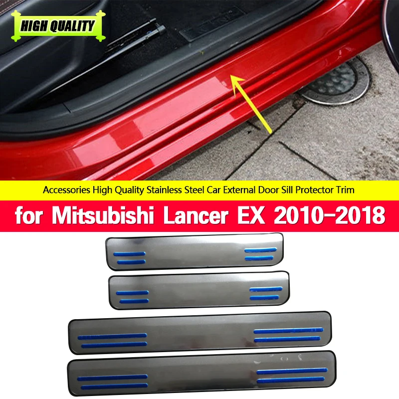 

For Mitsubishi Lancer EX 2010-2018 Accessories Door Sill Scuff Plate Protector Threshold Pedal Trim Cover Car Sticker Pedals