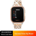 Металлический ремешок для наручных часов Garmin CAME SqMusics, 20 мм, умные часы для Garmin Vivomove HR, ремешок для Garmin Vivoactive 3, браслет с бриллиантами