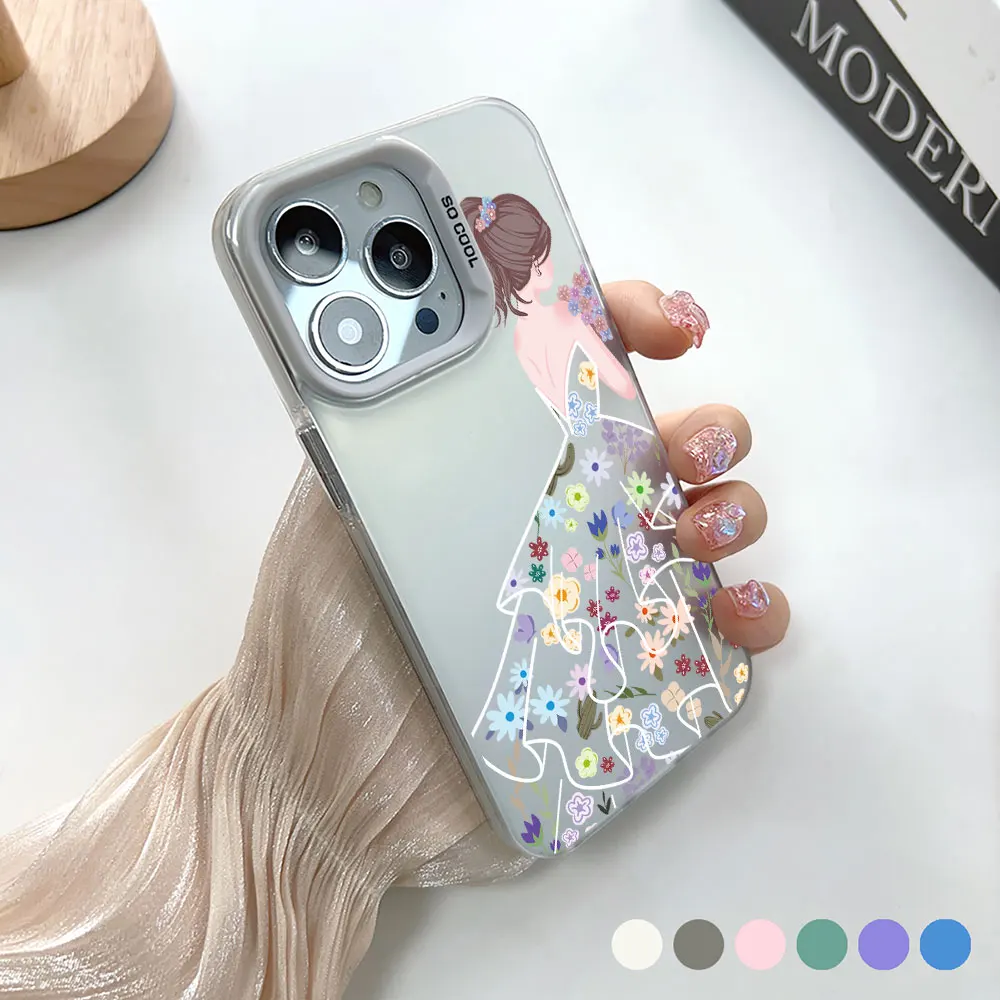 Красивый чехол для телефона с цветочной девушкой VIVO Y100 Y93 Y91 Y81 Y78 M TI Y77T Y56 Y51 Y50 Y36Y35