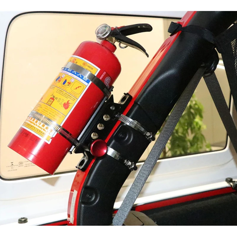 

Car Fire extinguisher holder Aluminum Alloy Adjustable Fire Extinguisher Mount Bracket Fit for Jeep Wrangler Car Modified